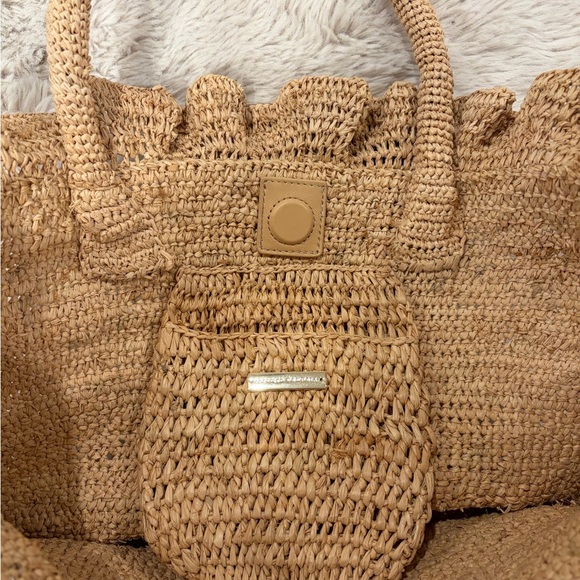 Loeffler Randall Cyrus Raffia Ruffle Tote - Picture 7 of 10